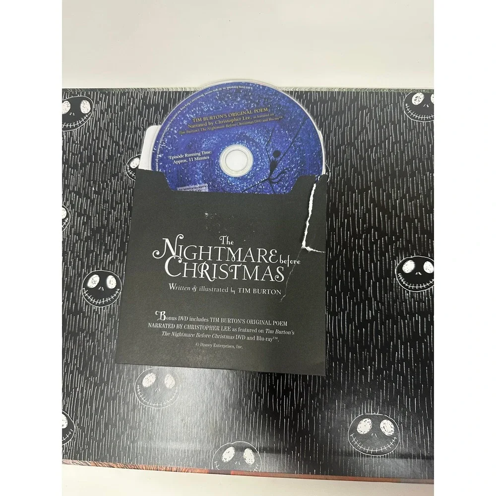 Disney Nightmare Before Christmas Book Set Jack Skellington Plush‎ DVD Postcards